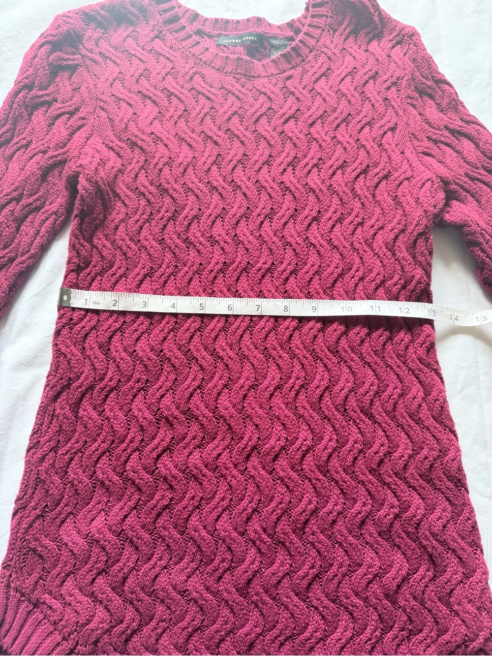 Cable Knit Long Sleeve Sweater - Berry - Picture 4 of 6